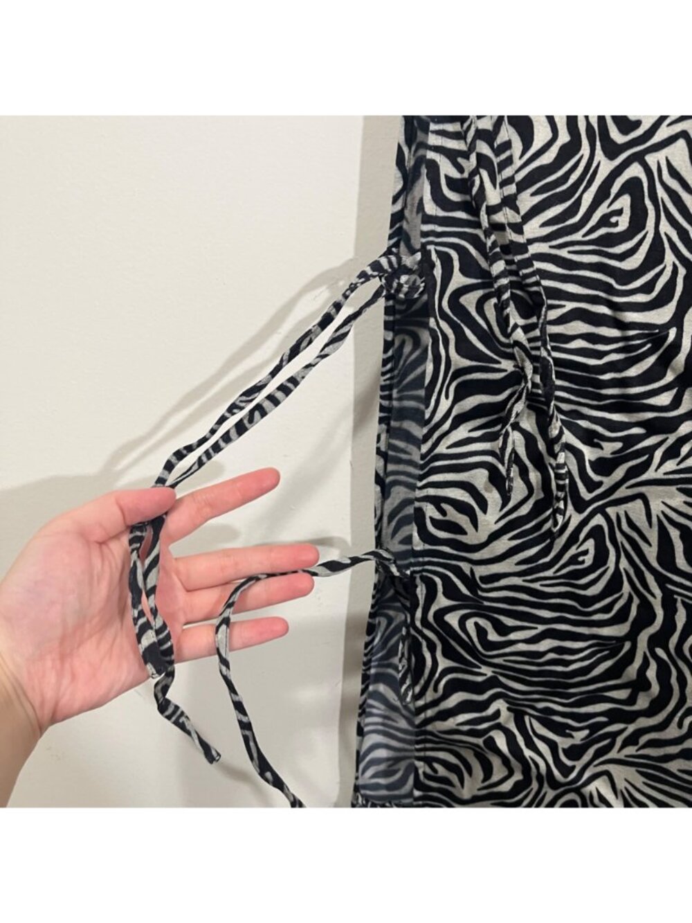 Free People x Nigel Preston Side Tie Zebra Pants XS Boho Indie Grunge Retro Y2K - Picture 8 of 16